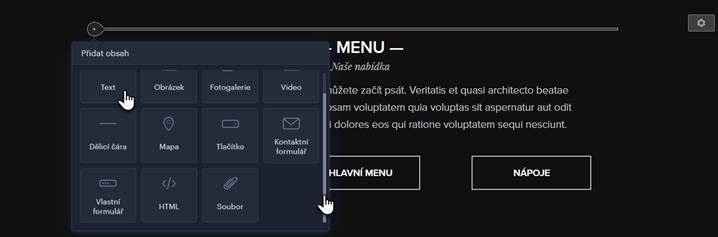 Vybrat typ obsahu